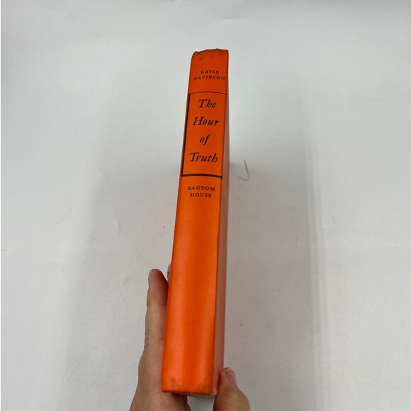 Antique The Hour Of Truth by David Davidson Hardcover Book Orange 1949 - Picture 2 of 13